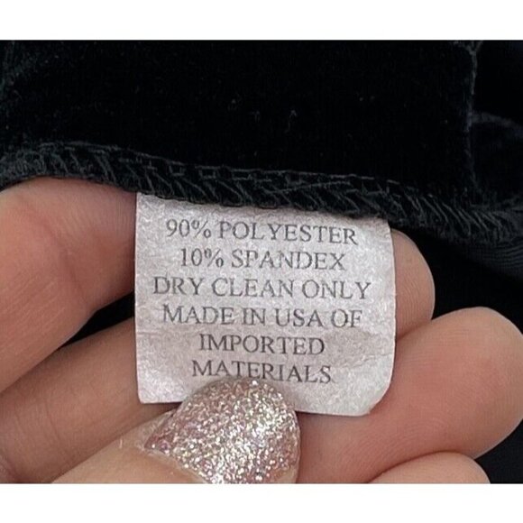 Caroline Rose Women Sz XS Black Stretch Velvet Cold Shoulder Flared Tunic Blouse - Picture 7 of 8